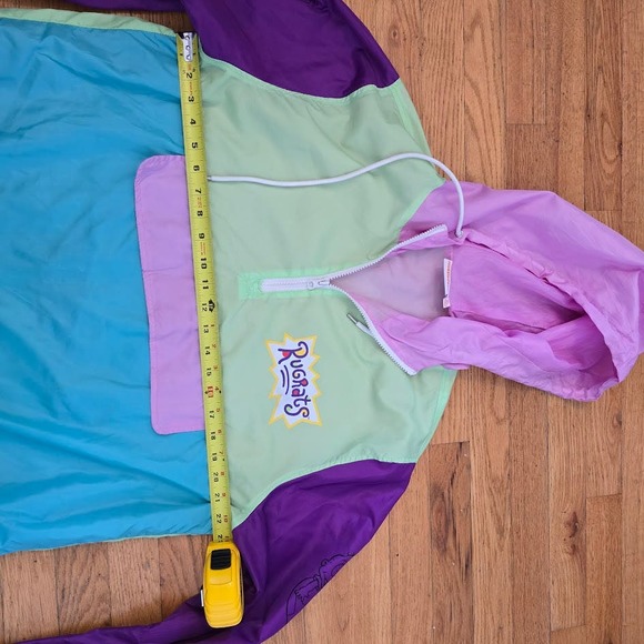 Nickelodeon Unisex Multicolor Rugrats Reptar 1/4 Zip Hooded Windbreaker Size XL - Picture 4 of 5
